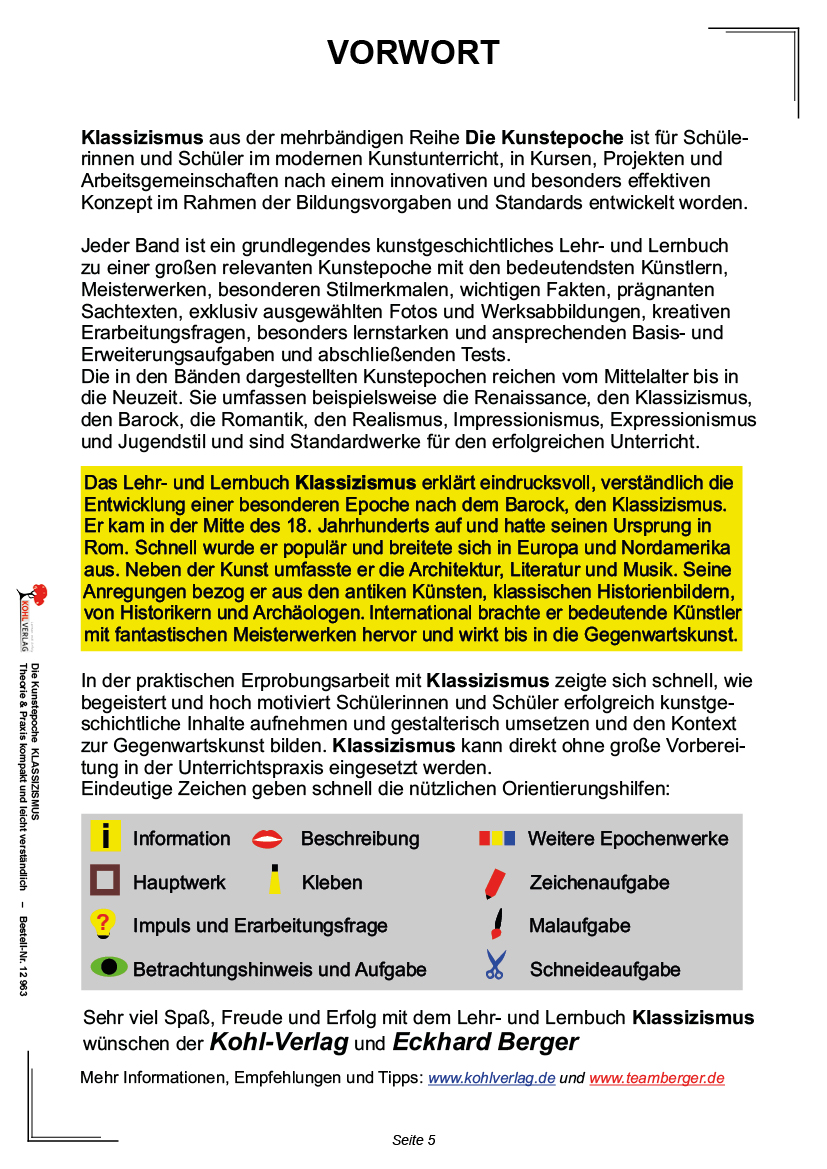Die Kunstepoche KLASSIZISMUS