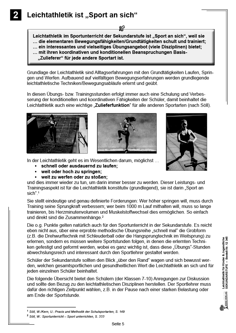 Leichtathletik für Kinder & Jugendliche / Sekundarstufe