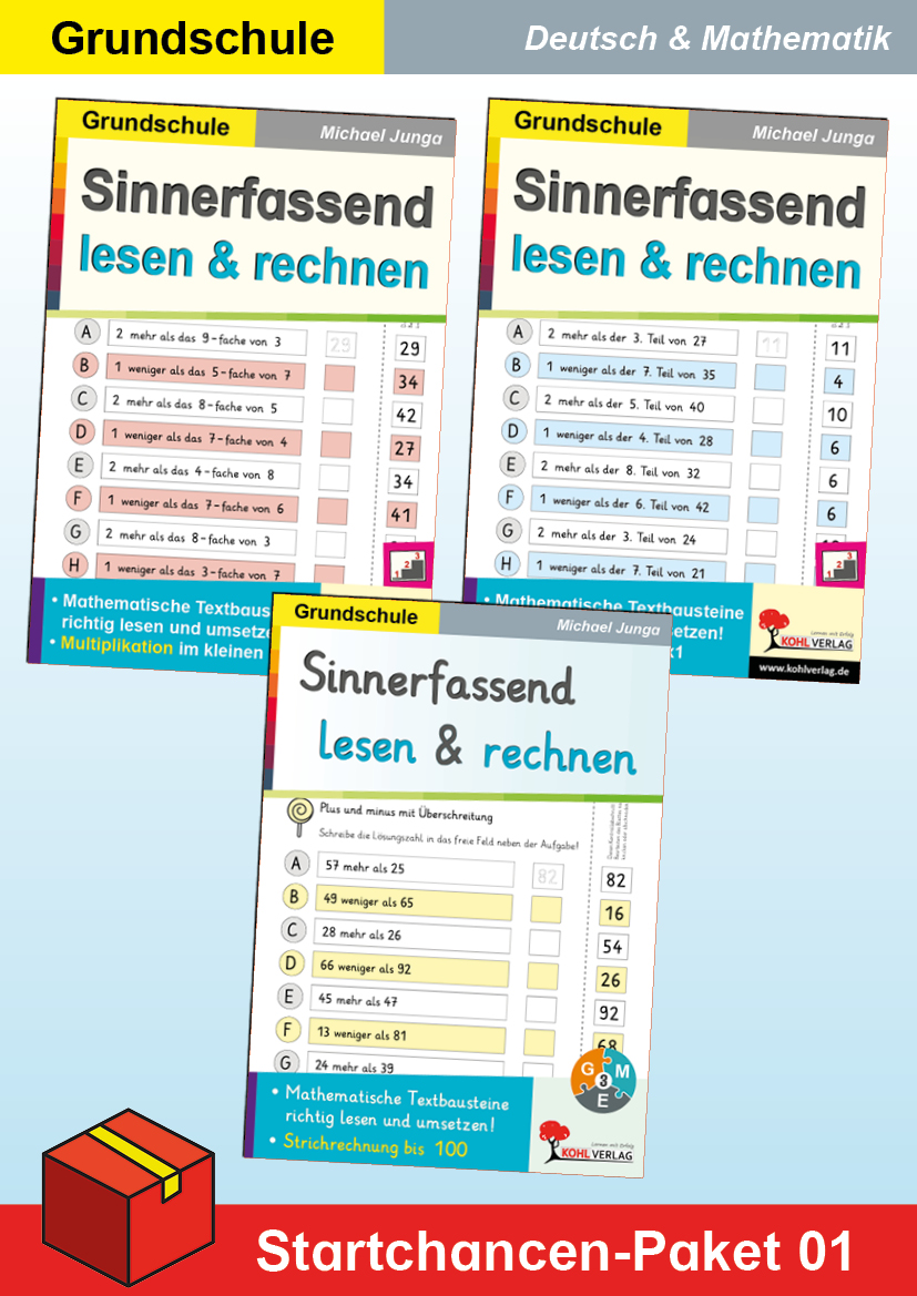 Startchancen-Paket 01 (Deutsch & Mathe GS): Sinnerfassend lesen und rechnen