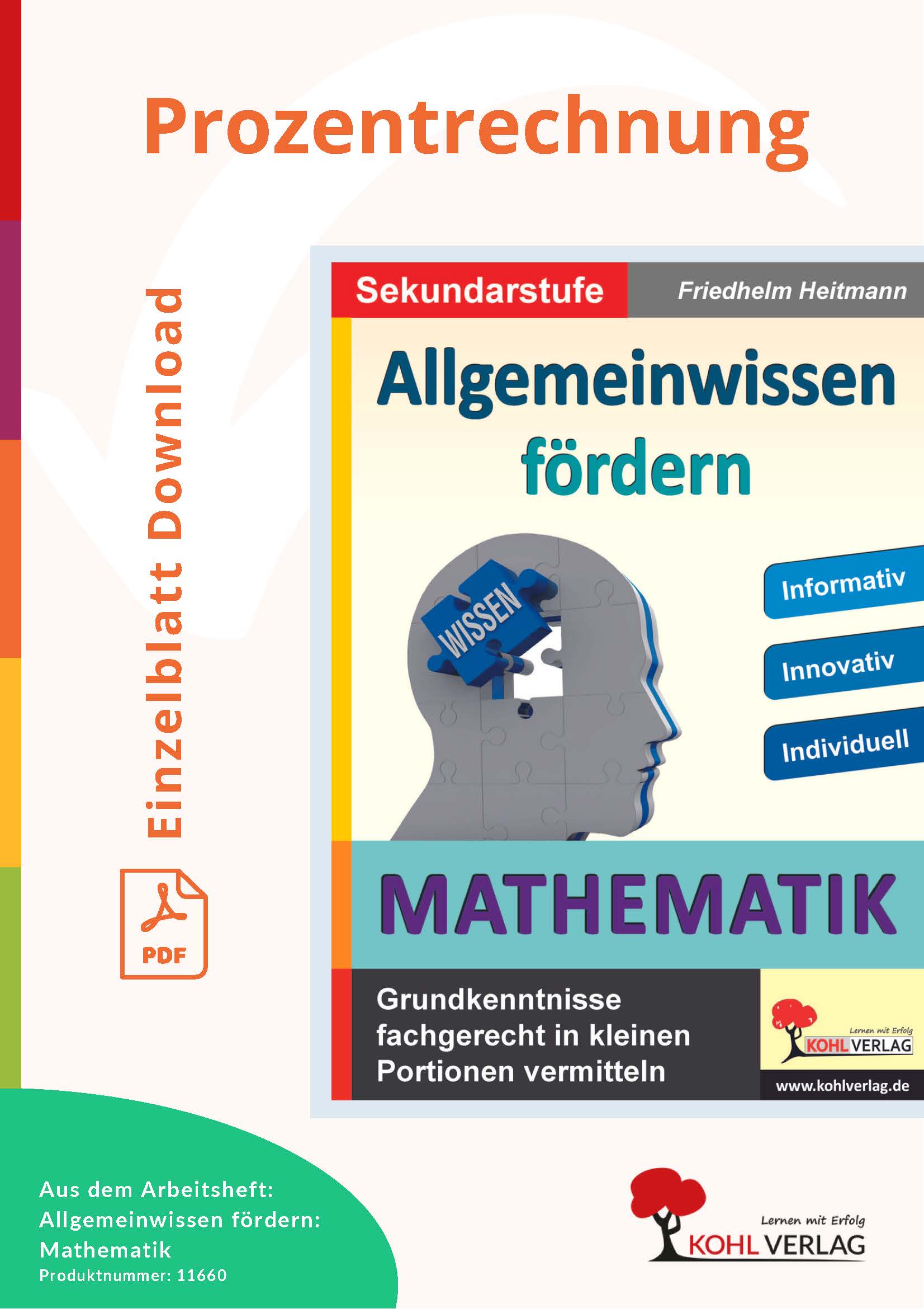 Allgemeinwissen fördern MATHEMATIK: Prozentrechnung Allgemeinwissen fördern MATHEMATIK: Prozentrechnung