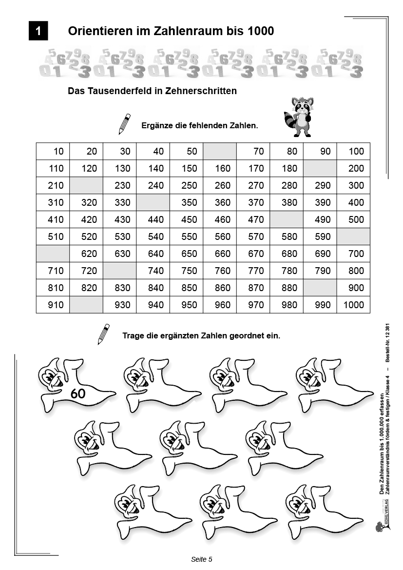 Den Zahlenraum bis 1.000.000 erfassen