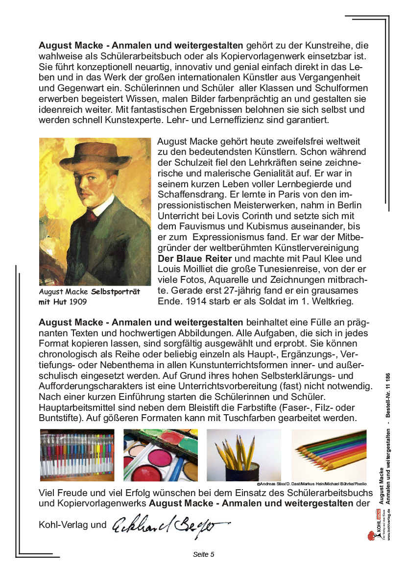 August Macke ... anmalen und weitergestalten