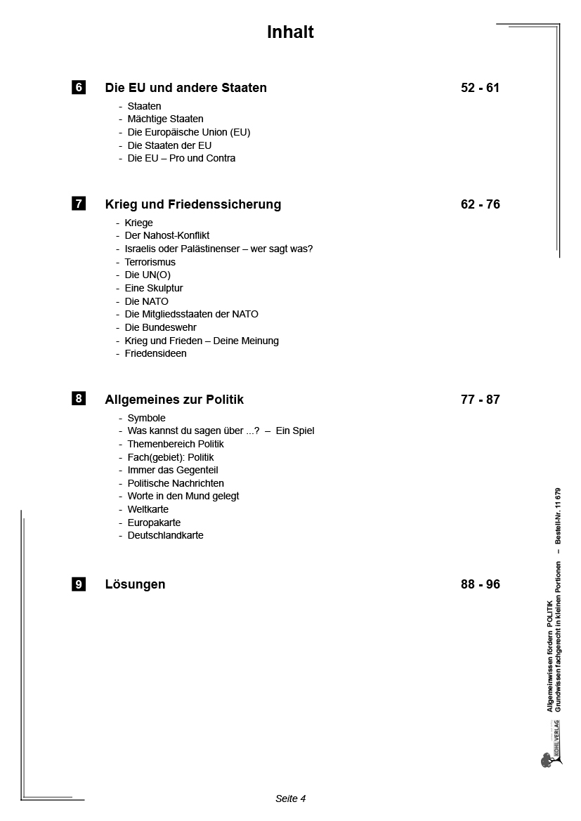 Allgemeinwissen fördern POLITIK