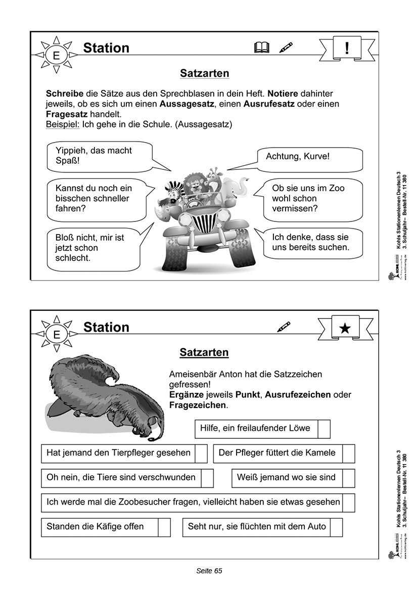 Stationenlernen Deutsch / Klasse 3