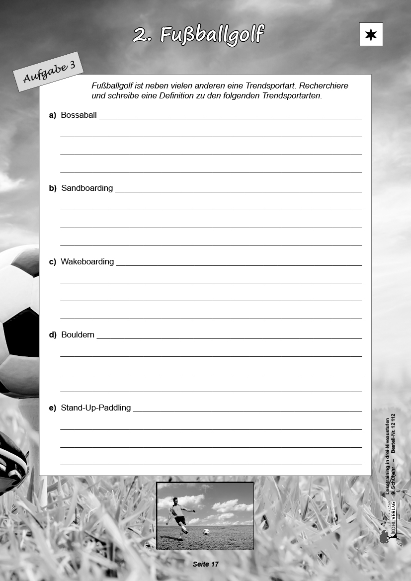 Lesetraining in drei Niveaustufen / Klasse 9