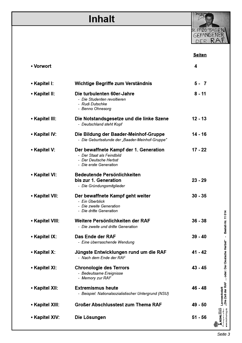 Lernwerkstatt Die Zeit der RAF Lernwerkstatt Die Zeit der RAF