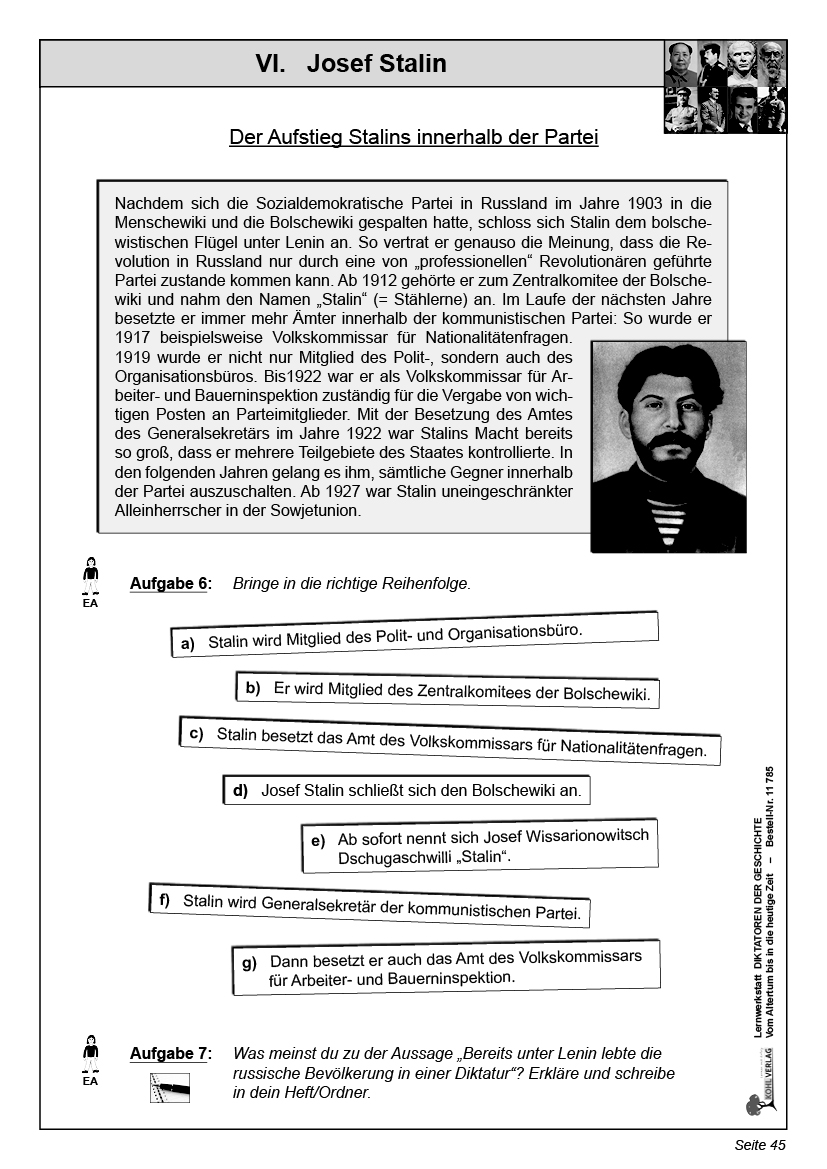 Lernwerkstatt Diktatoren der Geschichte Lernwerkstatt Diktatoren der Geschichte