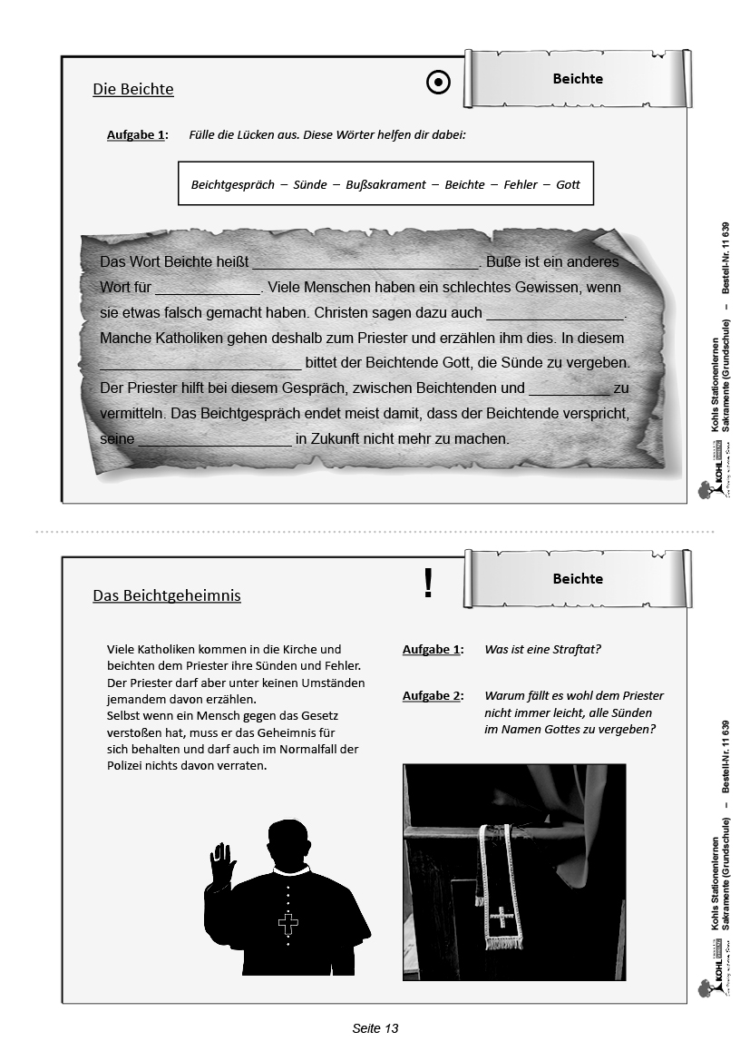 Stationenlernen Sakramente / Grundschule