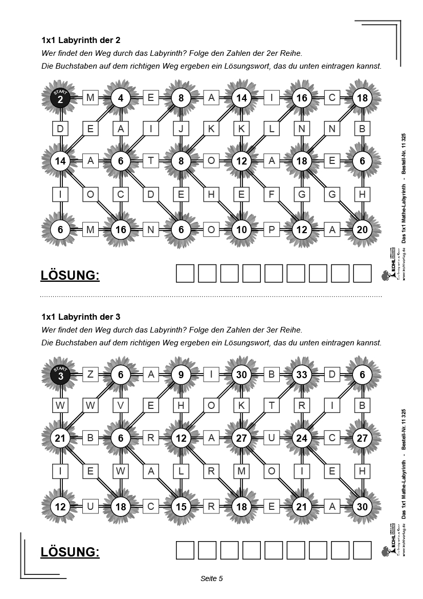 Das 1x1-Mathe-Labyrinth