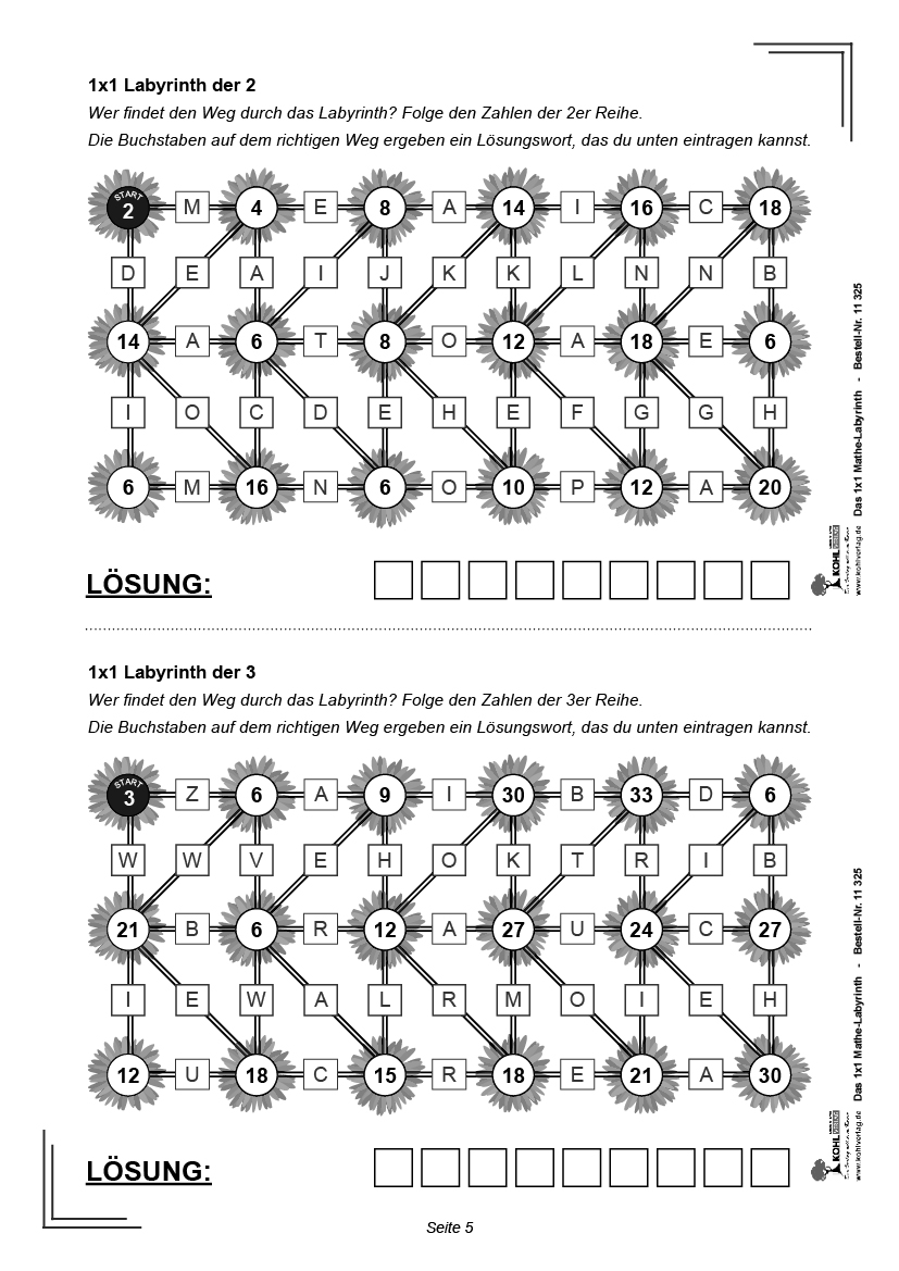 Das 1x1-Mathe-Labyrinth