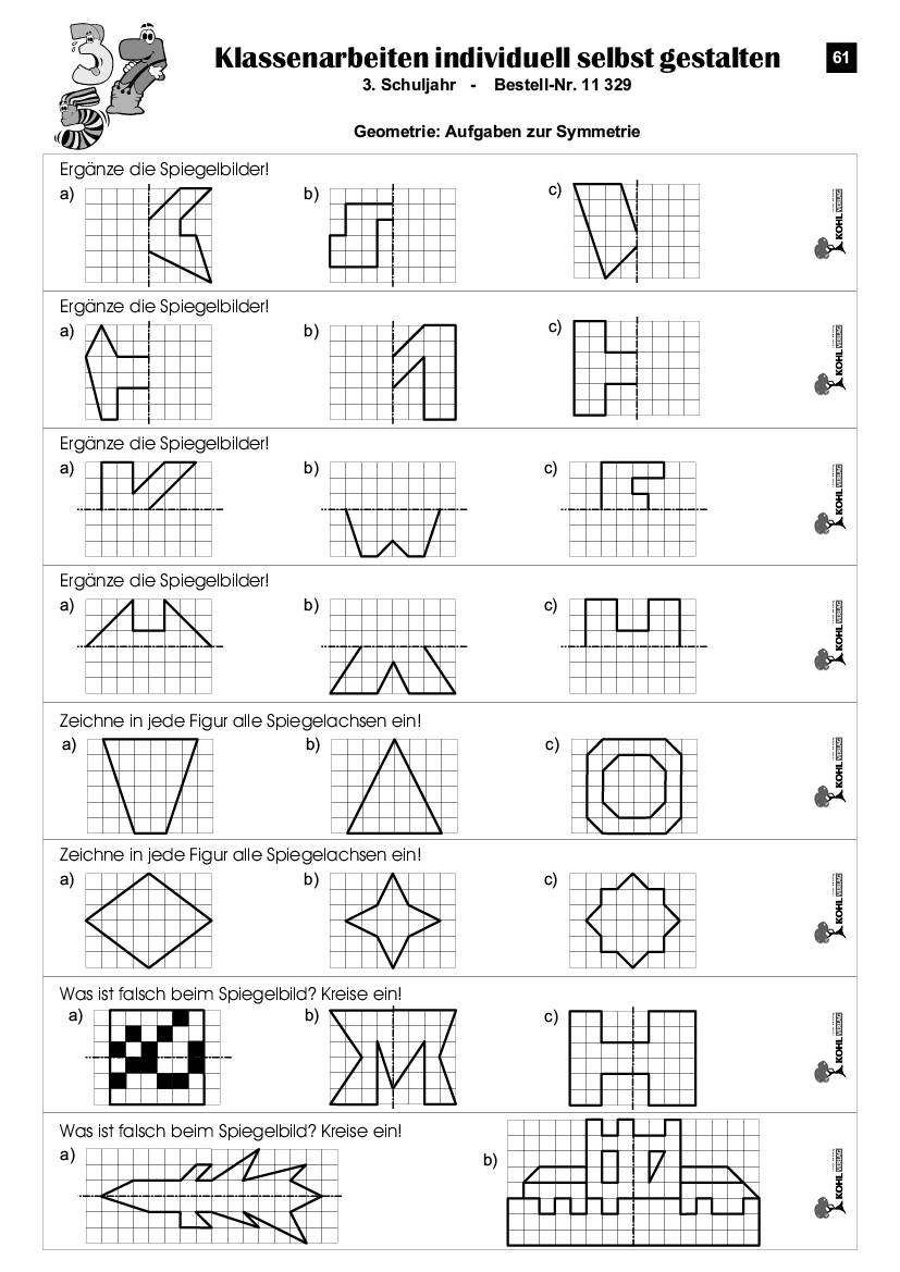 Klassenarbeiten MATHE / Klasse 3