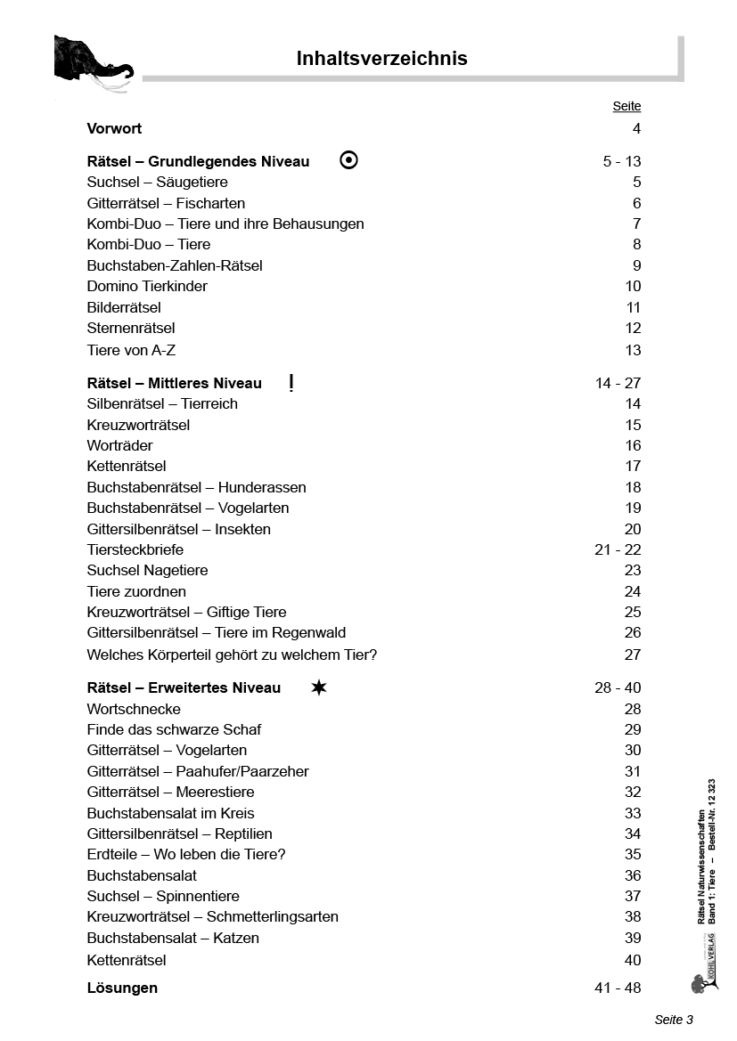 Rätsel Naturwissenschaften / Band 1: Tiere