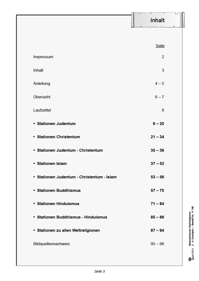 Stationenlernen Weltreligionen / Klasse 2-4