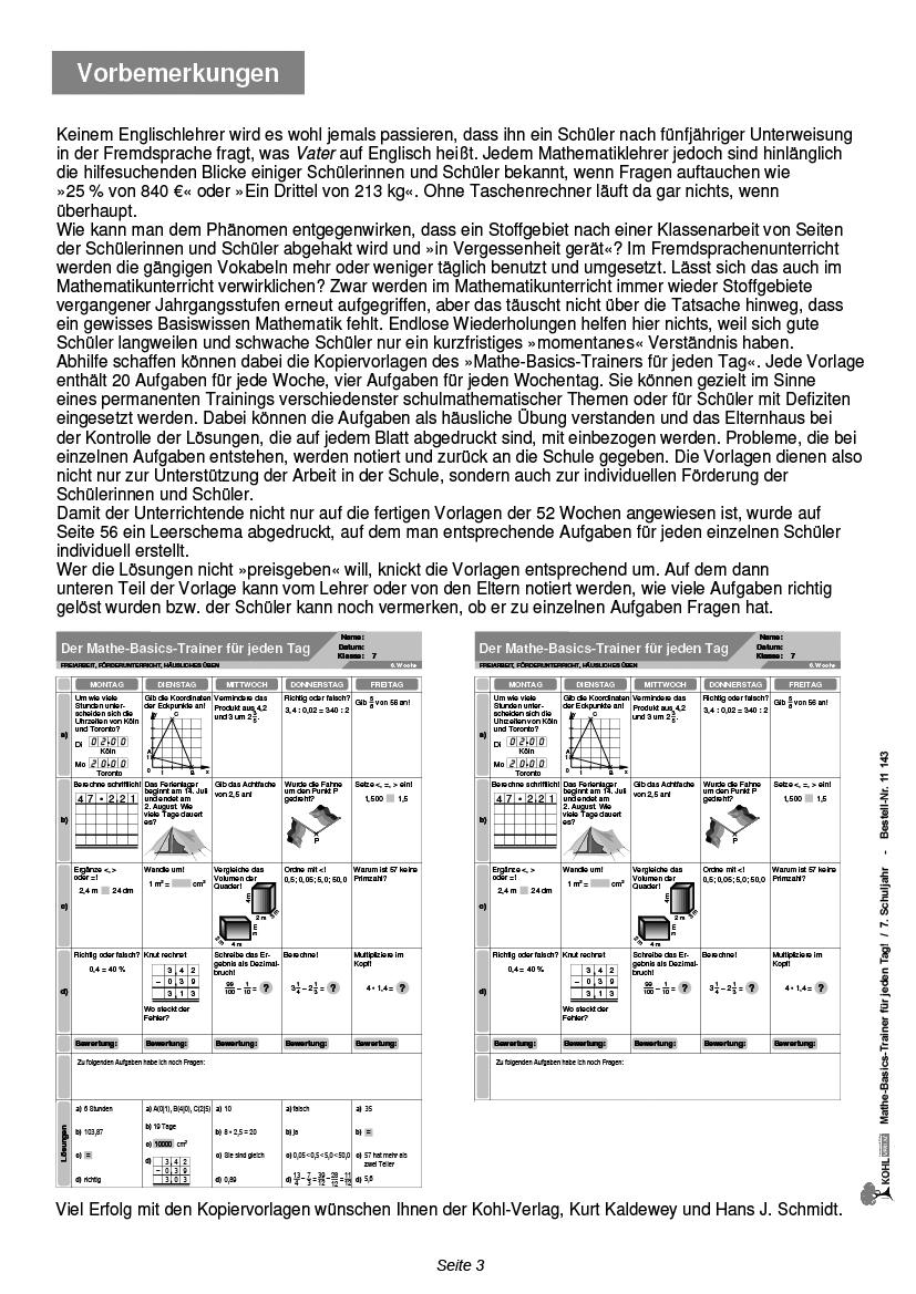 Mathe-Basics-Trainer / Klasse 7