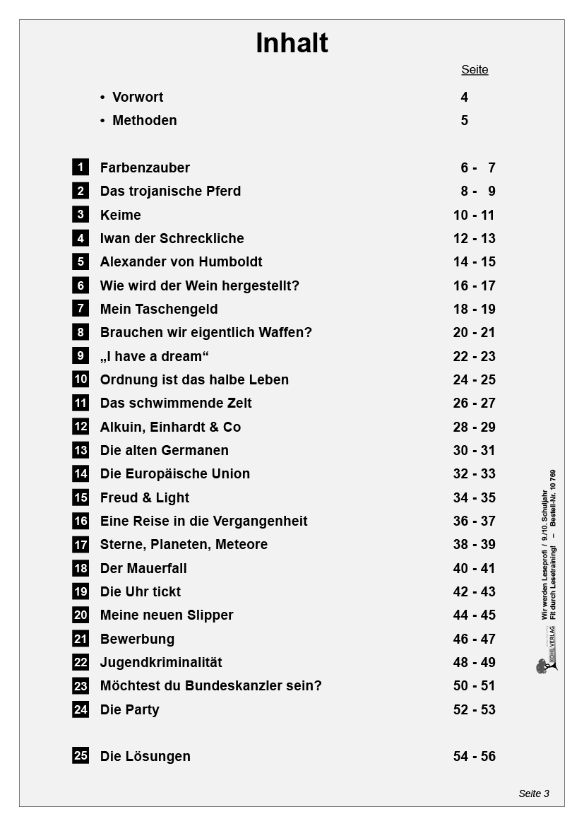 Wir werden Leseprofi / Klasse 9-10
