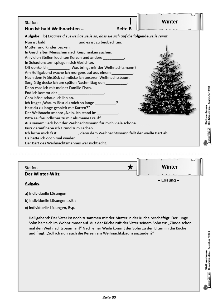 Stationenlernen Die Jahreszeiten