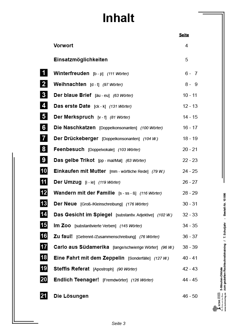 5-Minuten-Diktate / Klasse 7