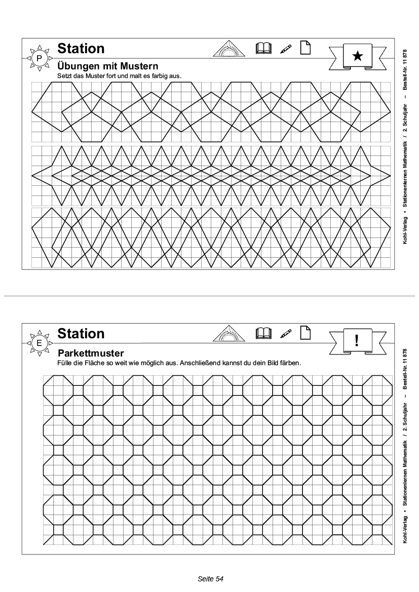 Stationenlernen Mathe / Klasse 2