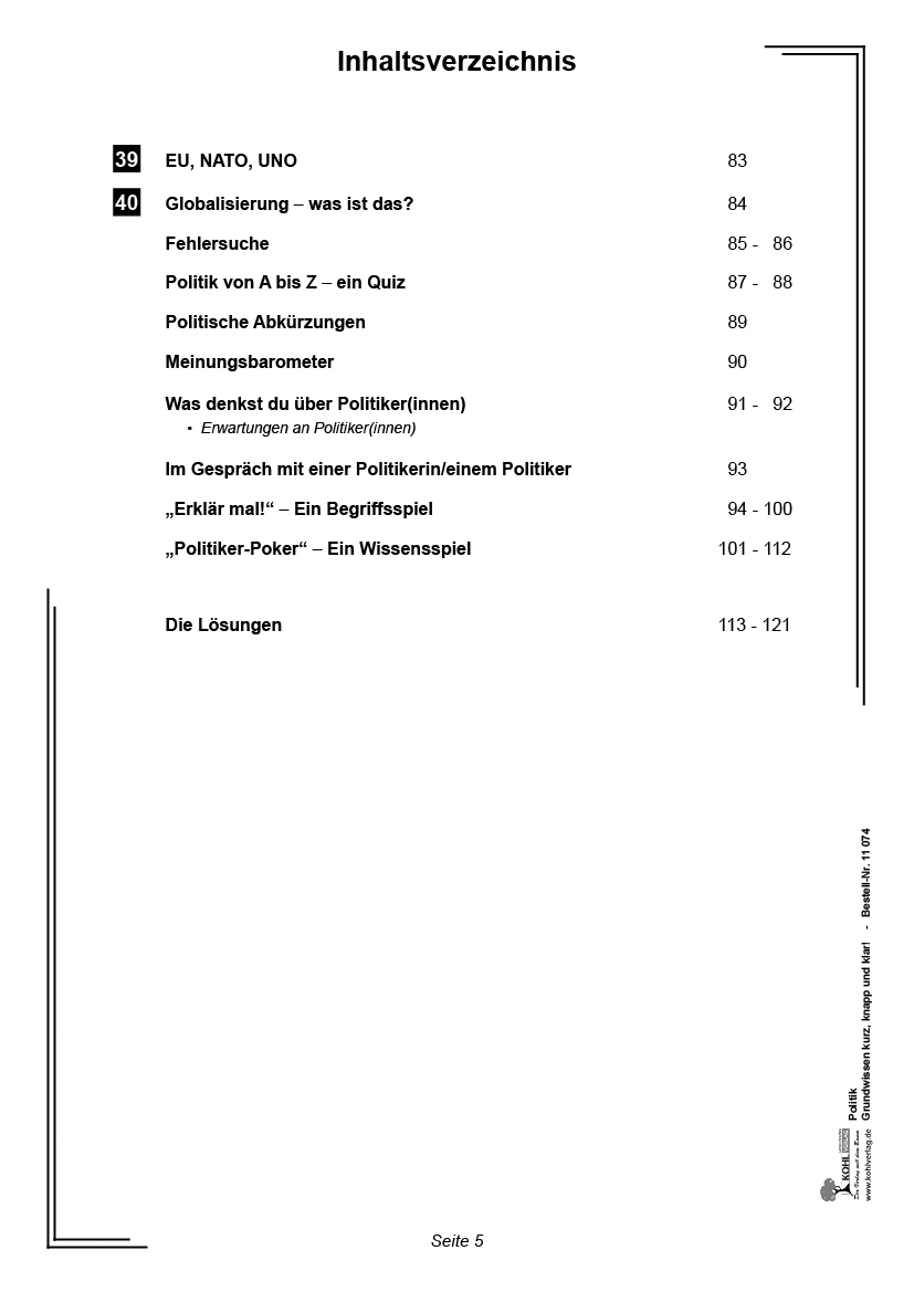 Politik - Grundwissen kurz, knapp & klar!