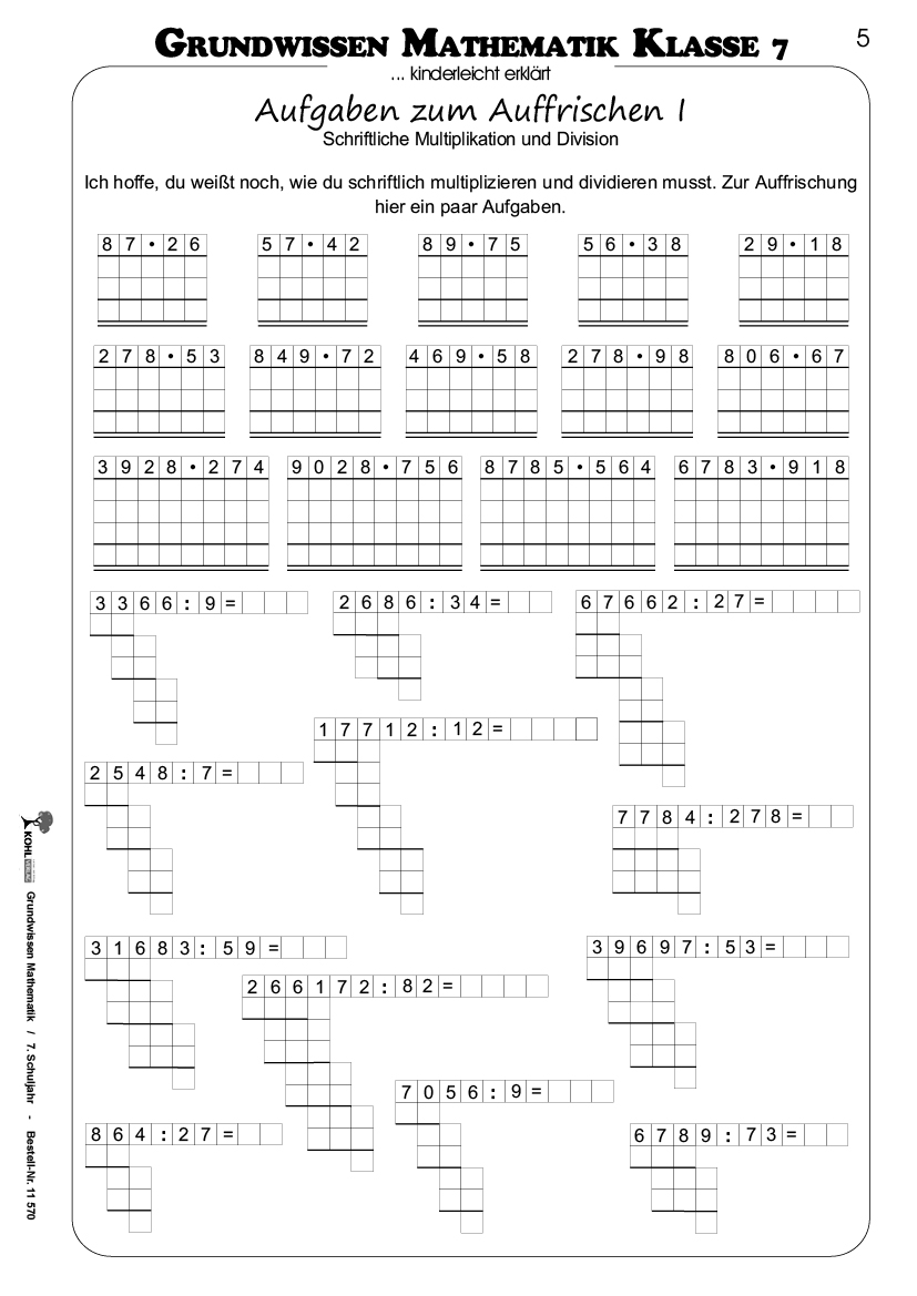 Grundwissen Mathematik / Klasse 7