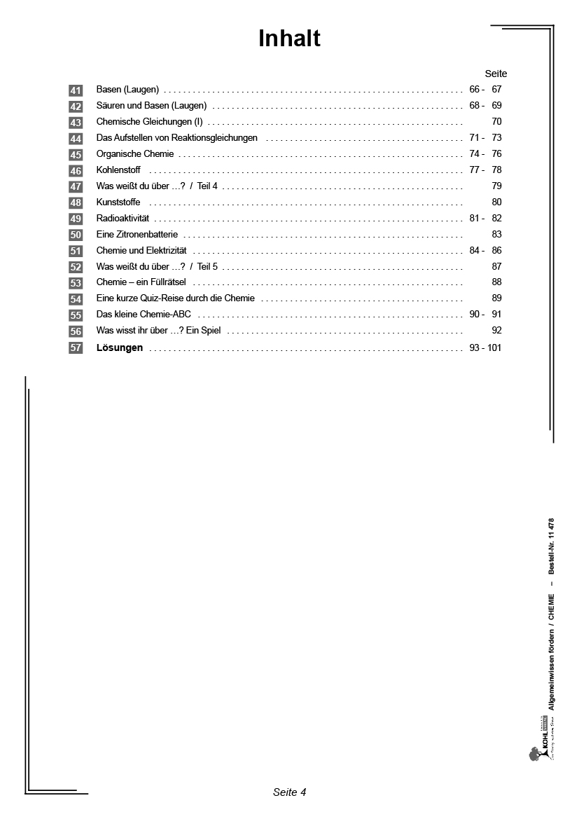 Allgemeinwissen fördern CHEMIE