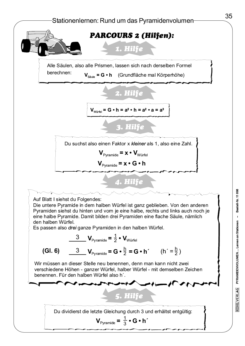 Pyramidenvolumen - Lernen an Stationen