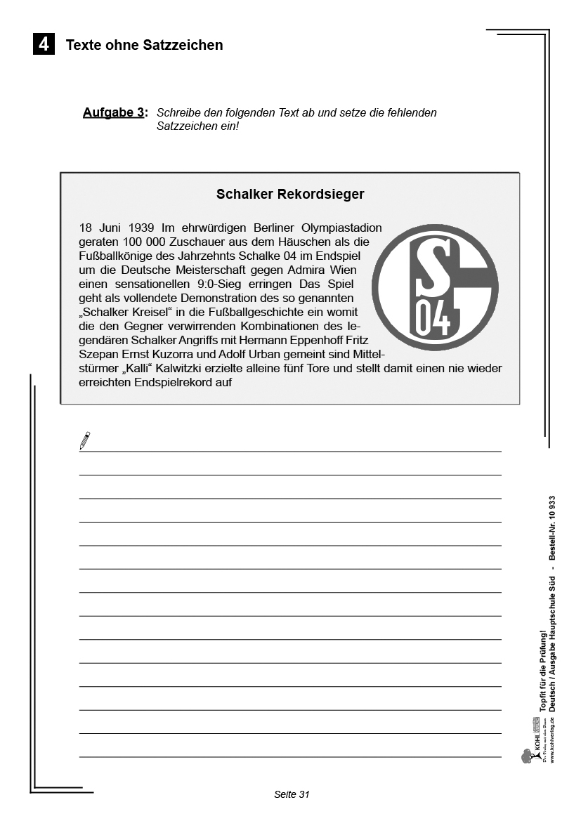 Topfit für die Prüfung - Deutsch - Ausgabe Hauptschule Süd
