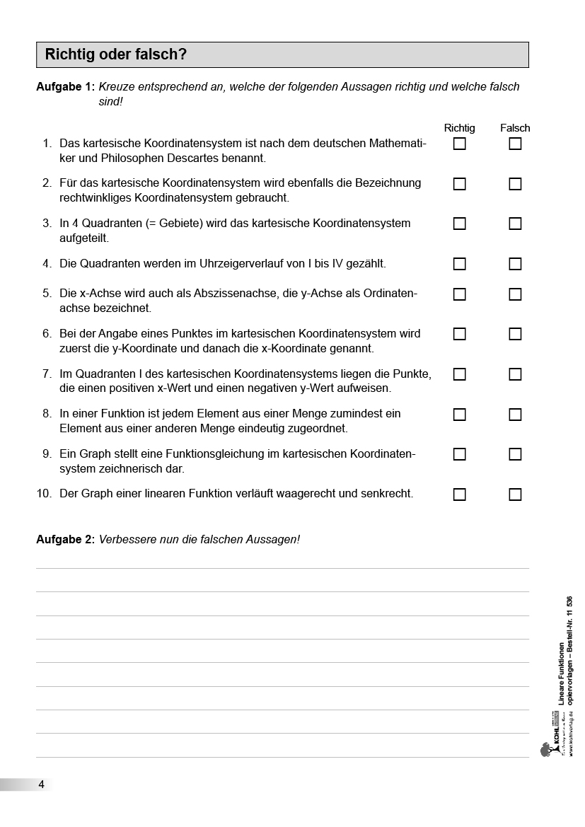 Lineare Funktionen - ... kinderleicht erlernen