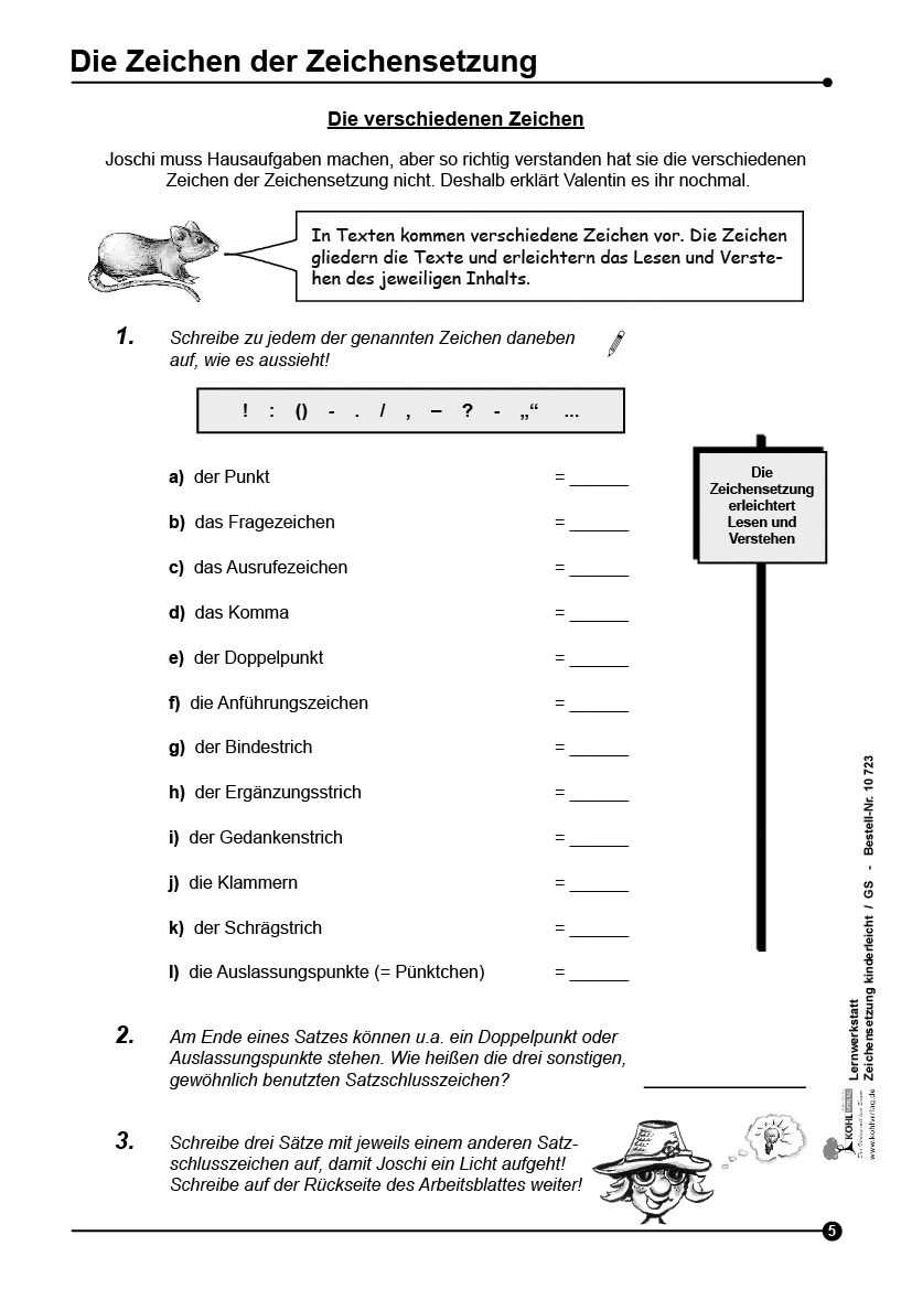 Lernwerkstatt Zeichensetzung kinderleicht / Grundschule