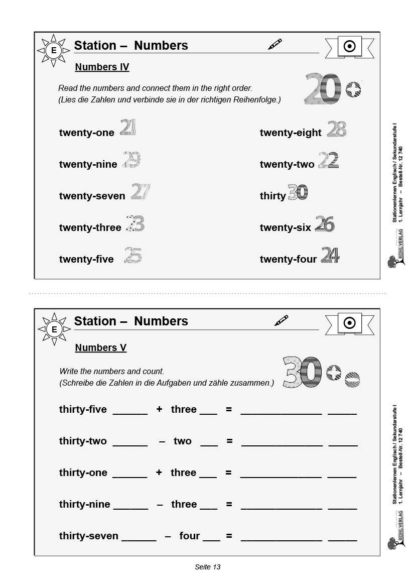 Stationenlernen Englisch / 1. Lernjahr