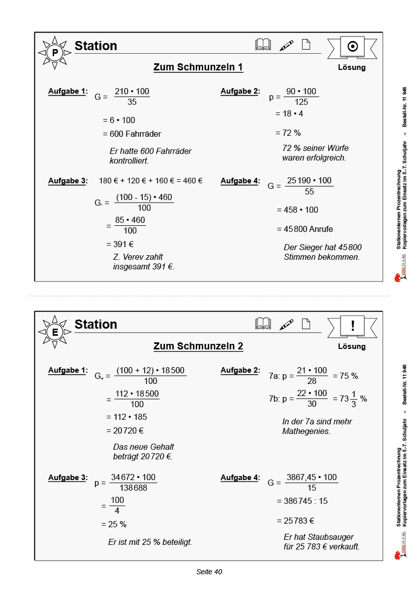 Stationenlernen Prozentrechnung