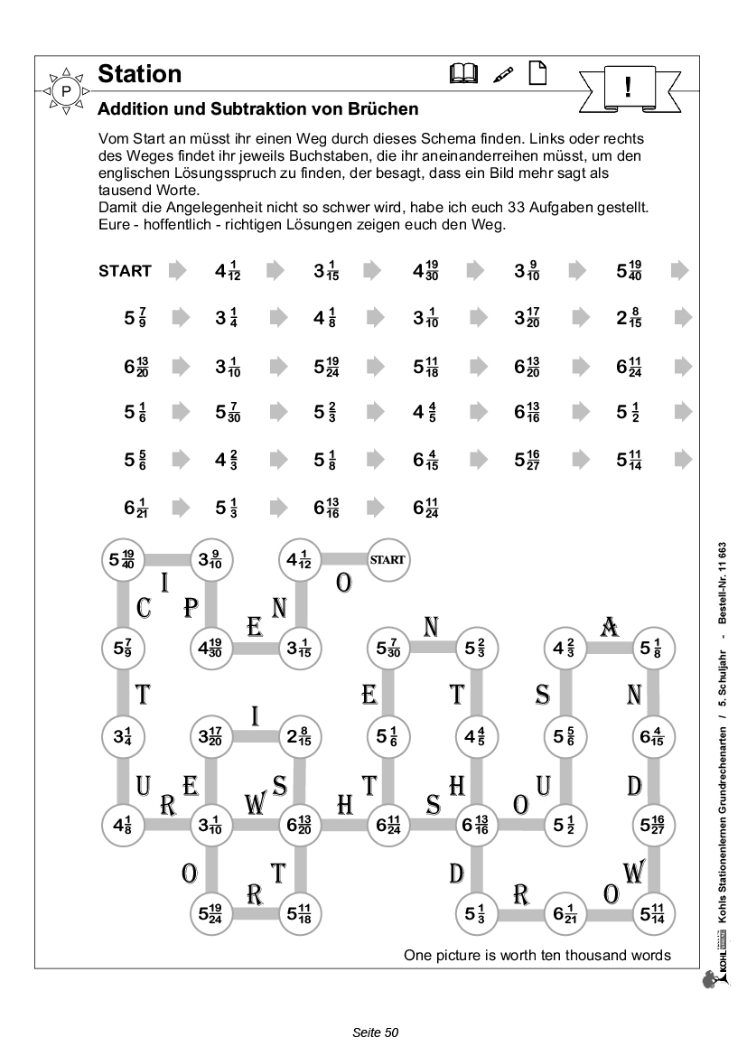 Stationenlernen Grundrechenarten / Klasse 5