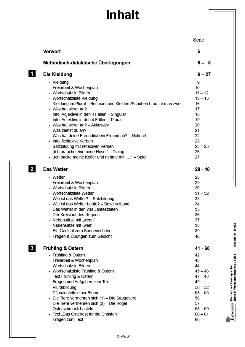 Deutsch als Zweitsprache in Vorbereitungsklassen V