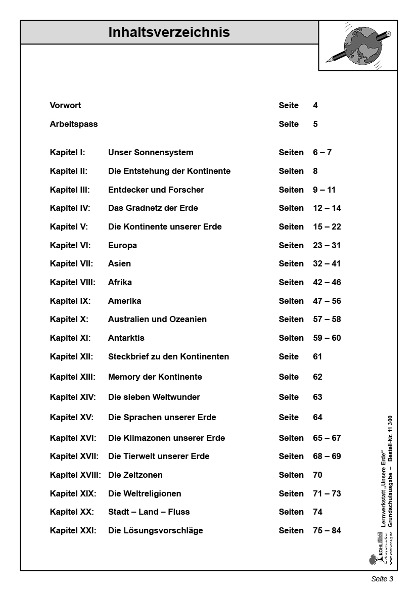 Lernwerkstatt Unsere Erde Lernwerkstatt Unsere Erde