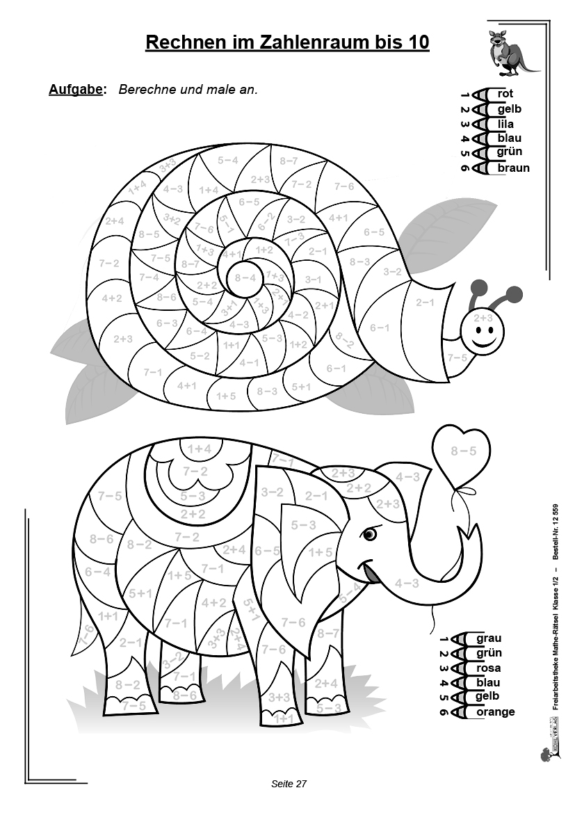 Freiarbeitstheke Mathe-Rätsel / Klasse 1-2