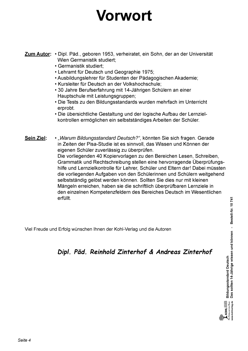 Bildungsstandard Deutsch - Was 14-Jährige wissen und können sollten!