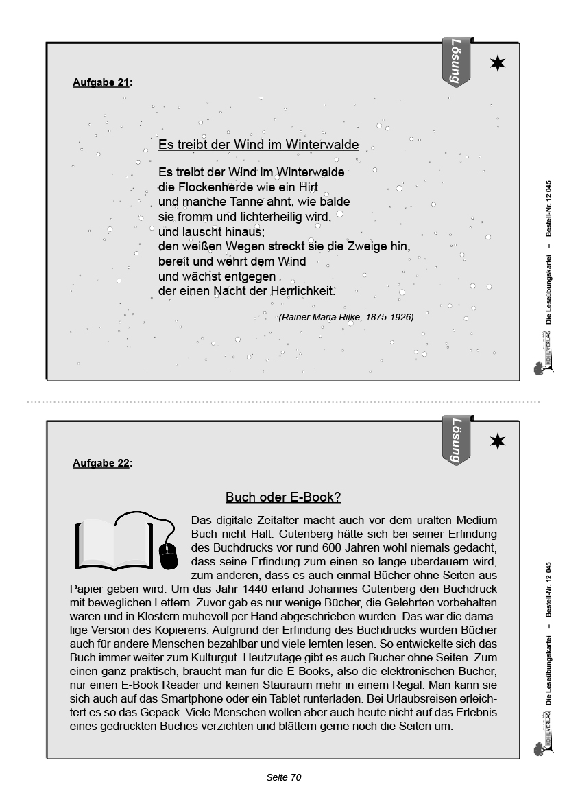 Die Leseübungskartei - Mit motivierenden Lesetexten in verschiedenen Niveaustufen