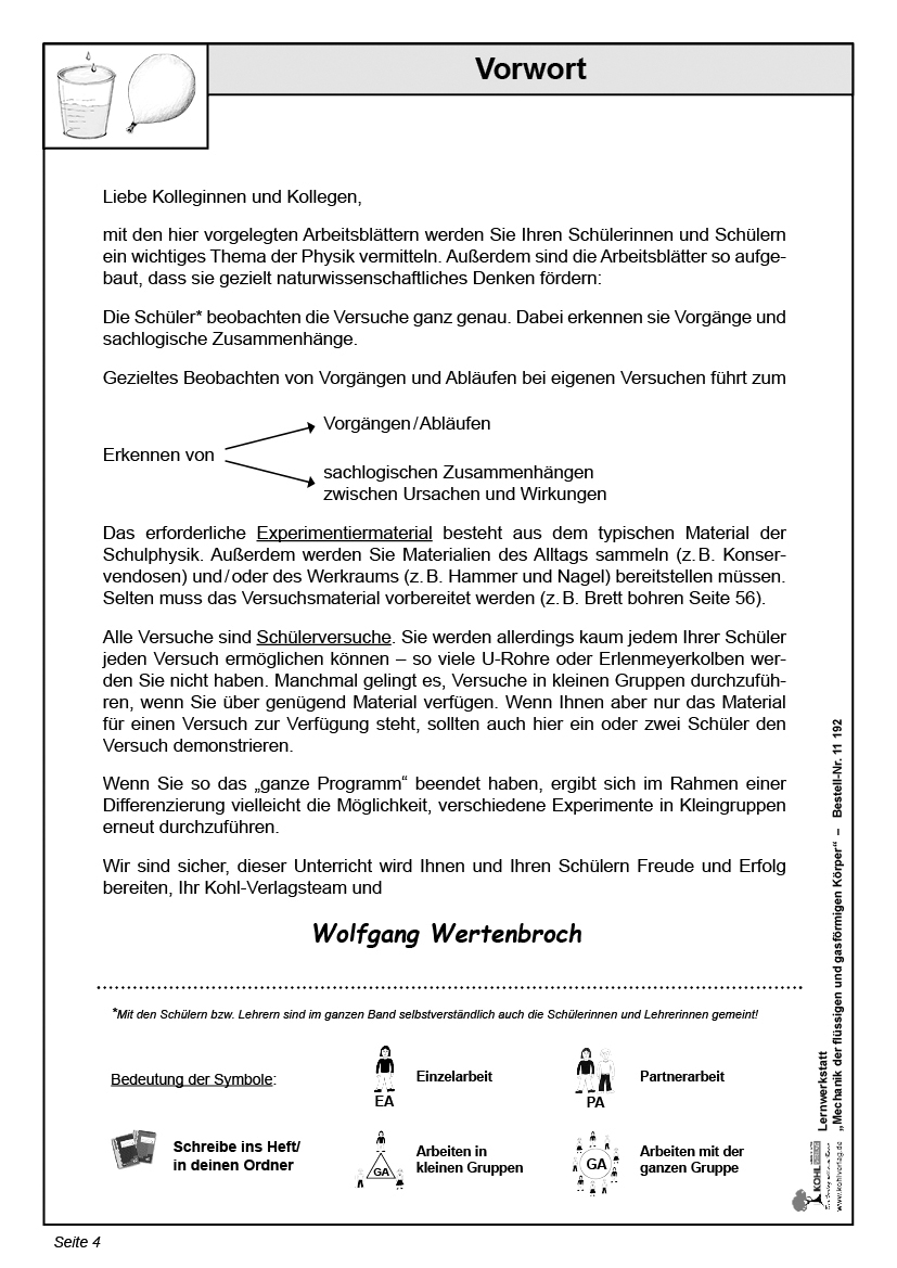 Lernwerkstatt Mechanik der flüssigen und gasförmigen Körper