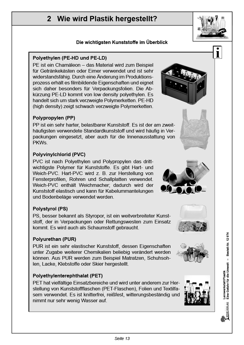 Lernwerkstatt Plastik - Eine Gefahr für die Umwelt
