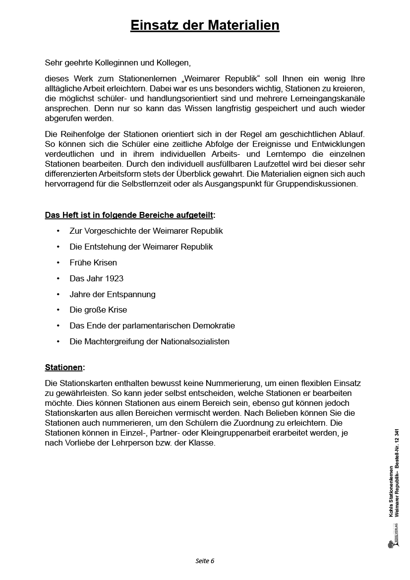 Stationenlernen Weimarer Republik Stationenlernen Weimarer Republik