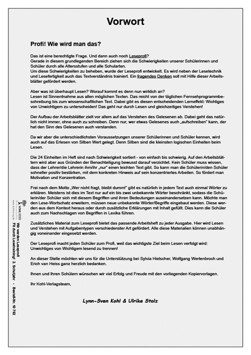 Wir werden Leseprofi / Klasse 3