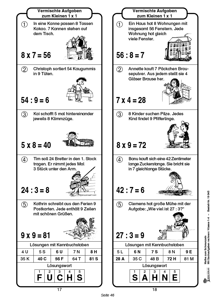 Mathe zum Schmunzeln / Klasse 1-4