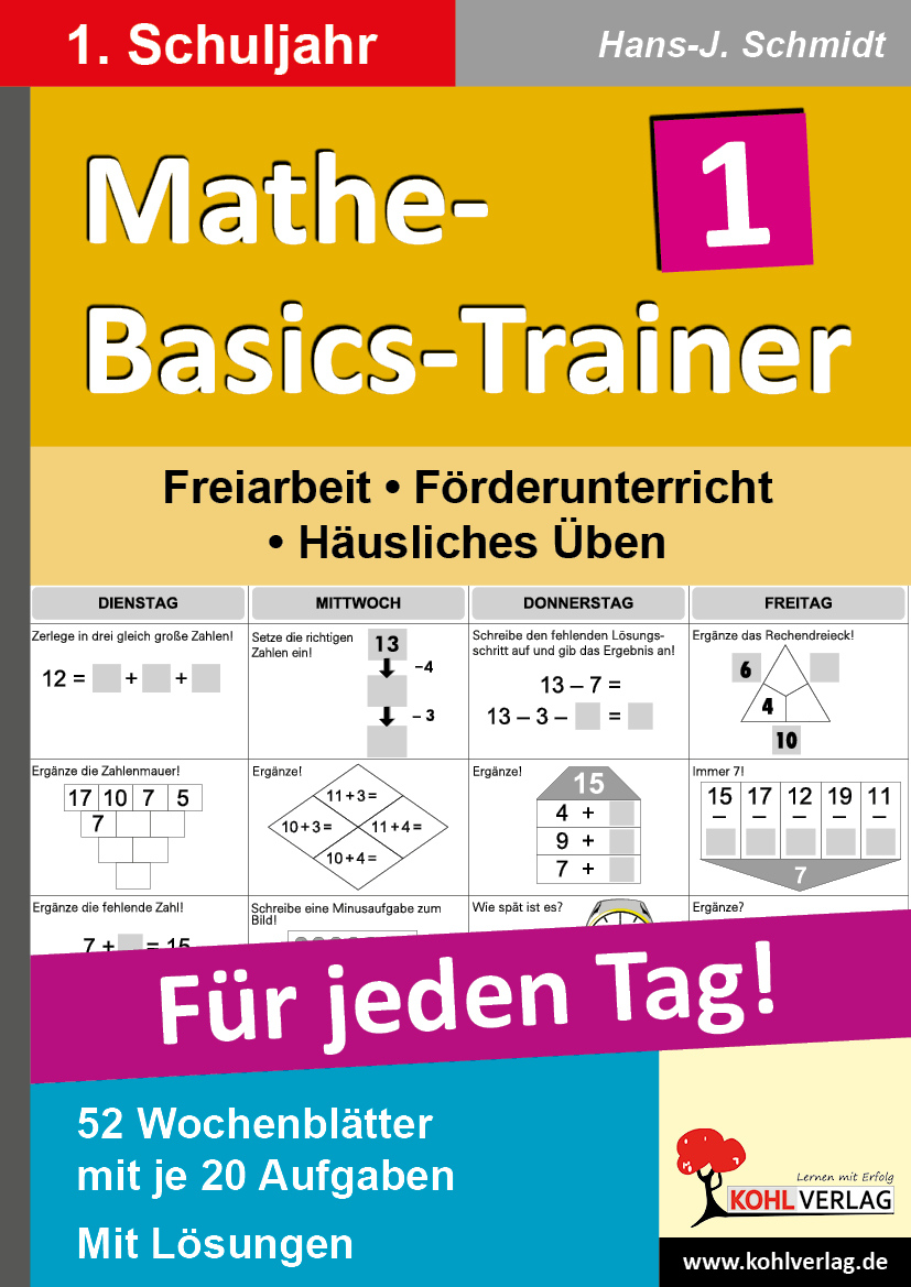 Mathe-Basics-Trainer / Klasse 1 - Grundlagentraining für jeden Tag im 1. Schuljahr