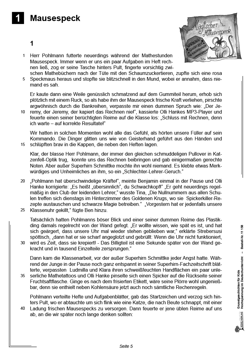 Gruselgeschichten für Kids - Gänsehaut im Deutschunterricht