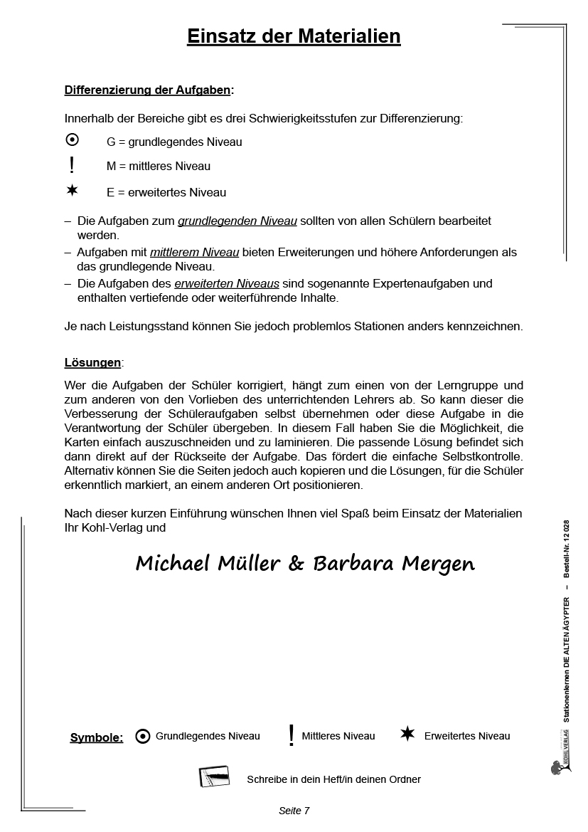 Stationenlernen Die alten Ägypter Stationenlernen Die alten Ägypter