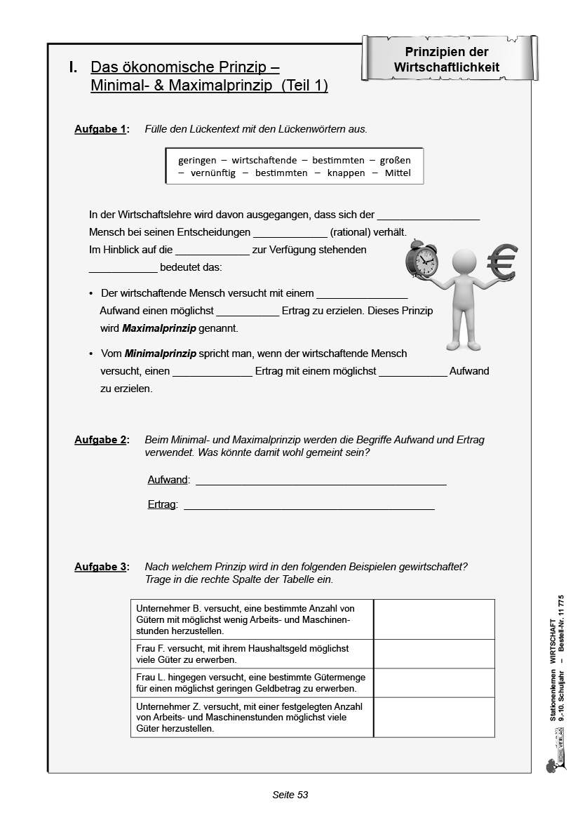 Stationenlernen Wirtschaft / Klasse 9-10