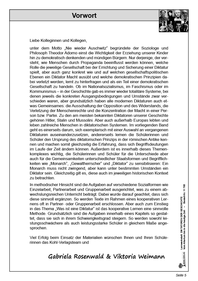 Lernwerkstatt Diktatoren der Geschichte Lernwerkstatt Diktatoren der Geschichte