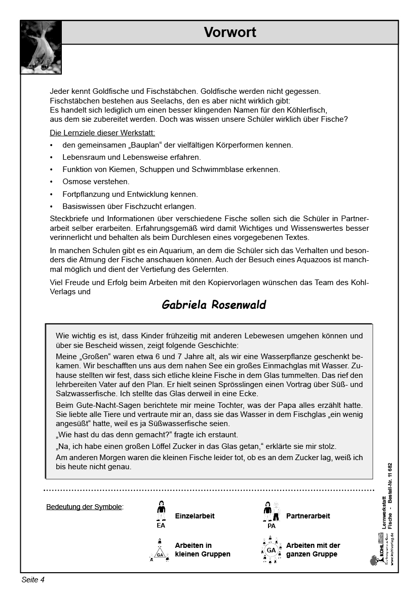 Lernwerkstatt Fische Lernwerkstatt Fische