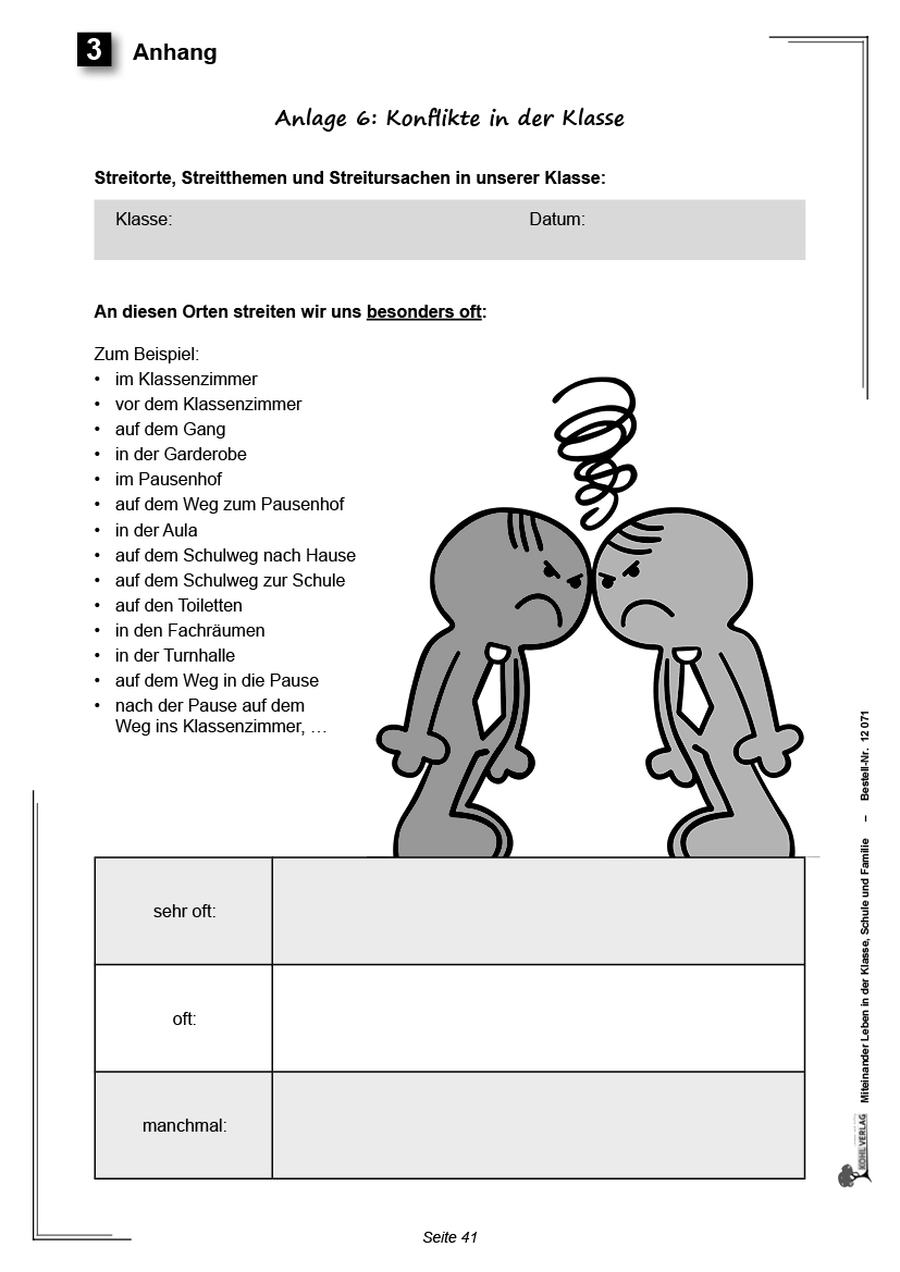 Miteinander leben in der Klasse, Schule & Familie