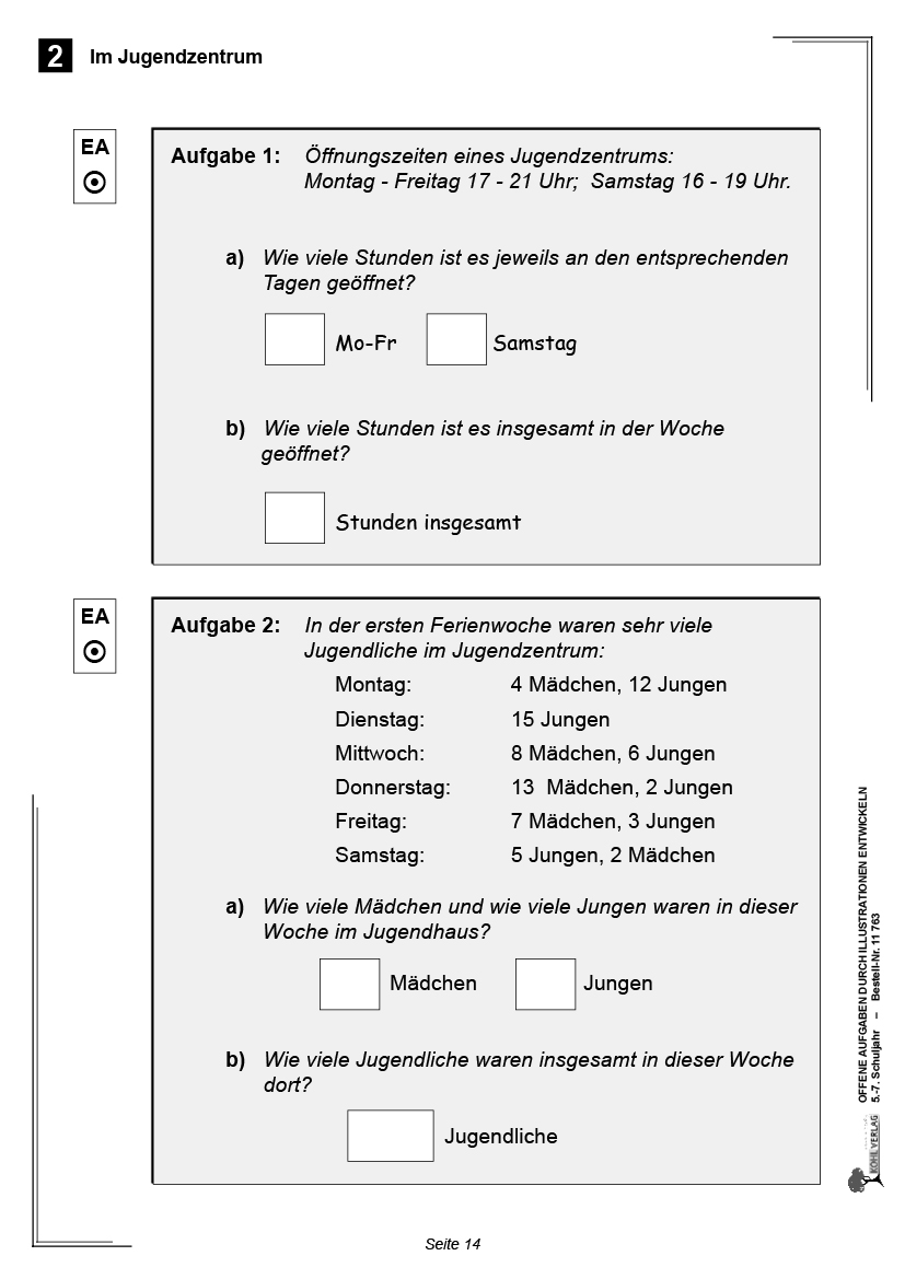 Offene Aufgaben durch Illustrationen entwickeln / Klasse 5-7